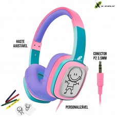 Headphone P2 Kids XC-HS17 X-Cell - Rosa Verde
